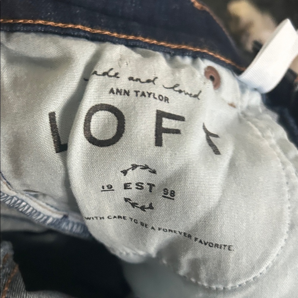 LOFT Dark Indigo Skinny Jeans with Button Fly - Picture 8 of 8